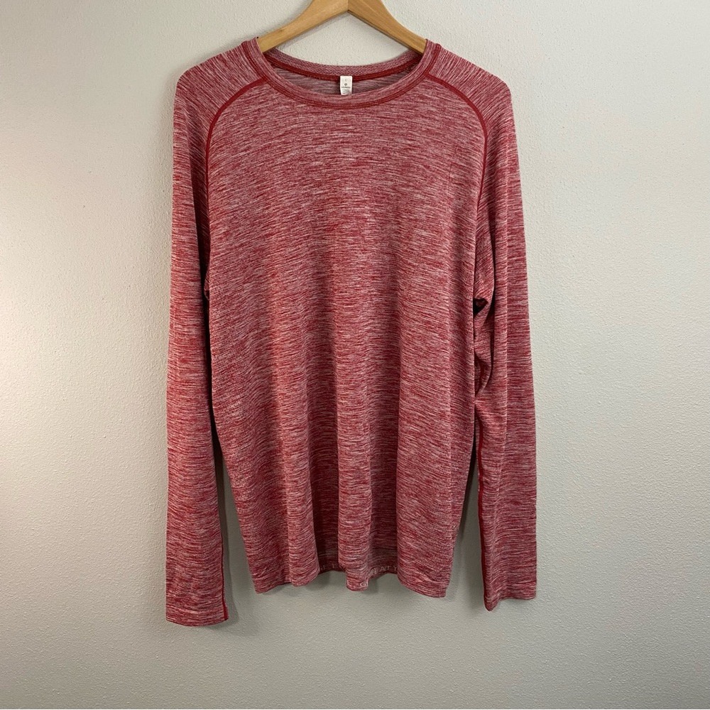 Lululemon Metal Vent Tech Surge Red Heathered Long Sleeve Mens Large